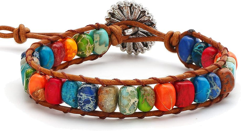 HZDK 7 Chakra Stone Bracelet Tree of Life