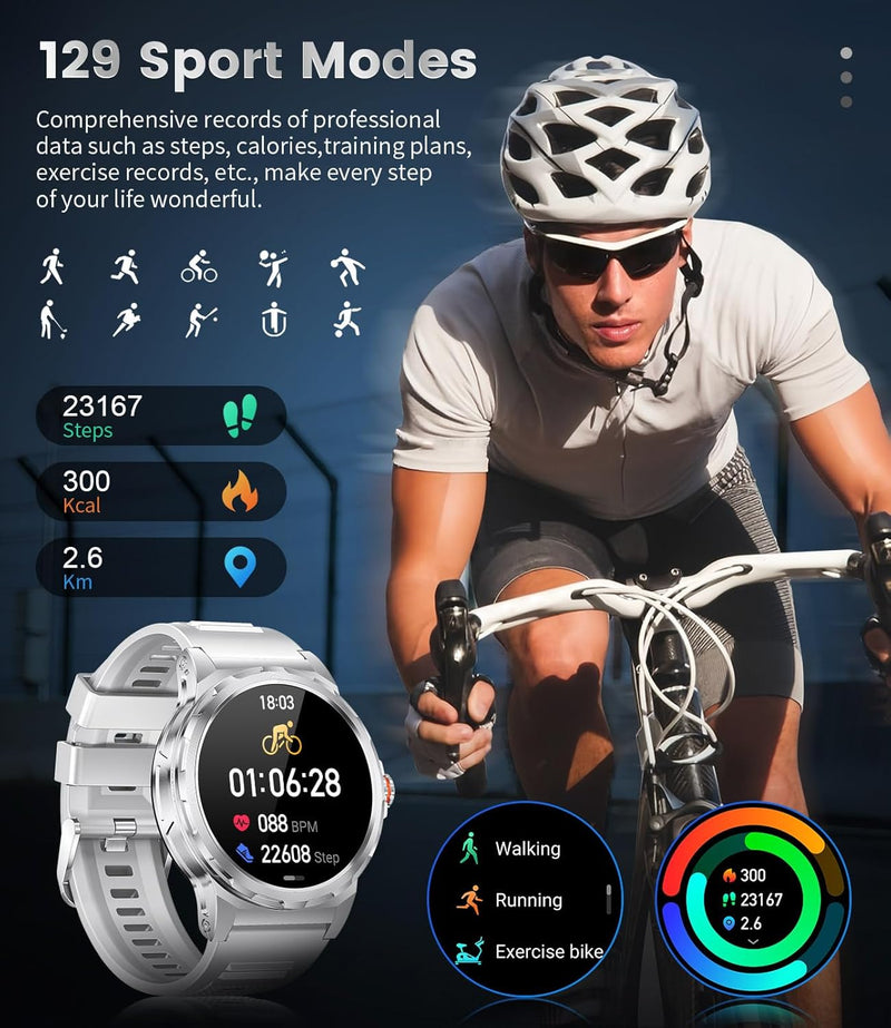 LIGE Military Smartwatch for Men, Fitness Tracker