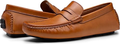 Jousen Men's Brown Casual Penny Loafers