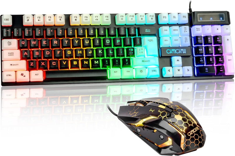 CHONCHOW RGB Light Up Keyboard & Mouse Combo