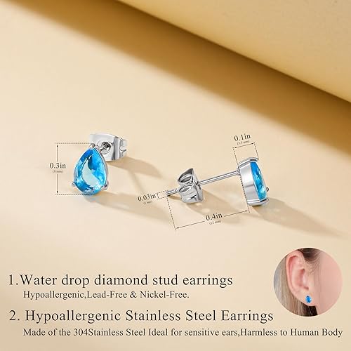 3-Piece Waterdrop Crystal Jewelry Set