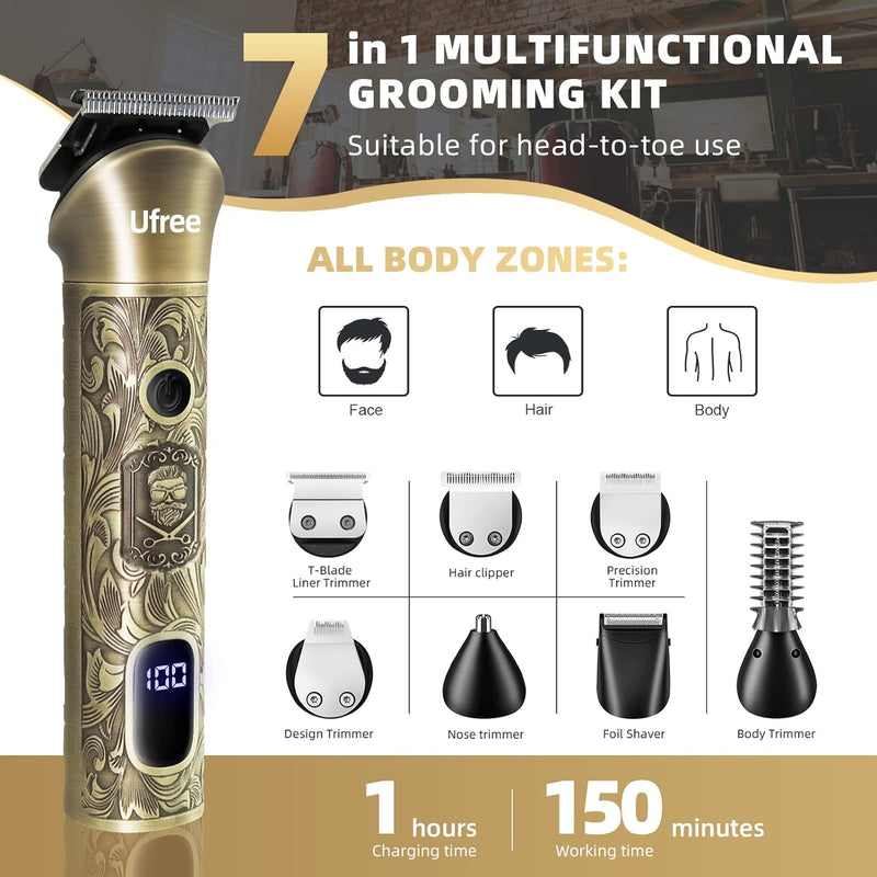 Ufree 7-in-1 Beard Trimmer Grooming Kit