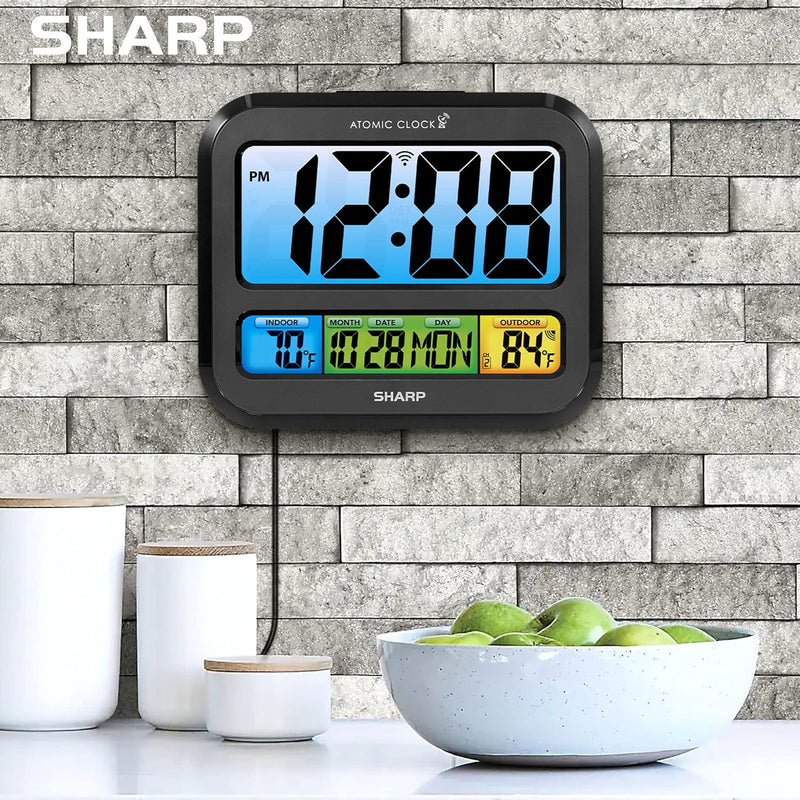 Sharp Atomic Clock with Temperature Sensor