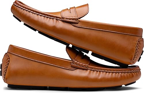 Jousen Men's Brown Casual Penny Loafers