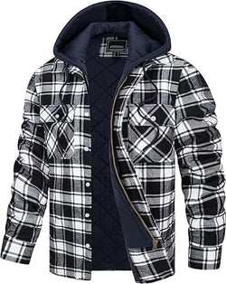 TACVASEN Men’s Quilted Flannel Shirt Jacket