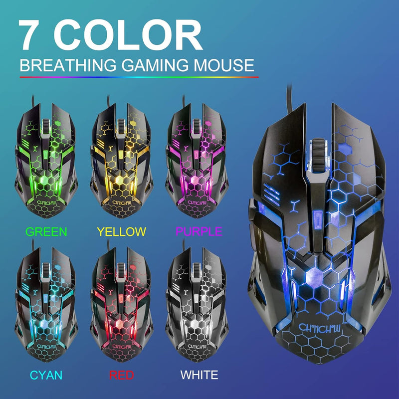 CHONCHOW RGB Light Up Keyboard & Mouse Combo