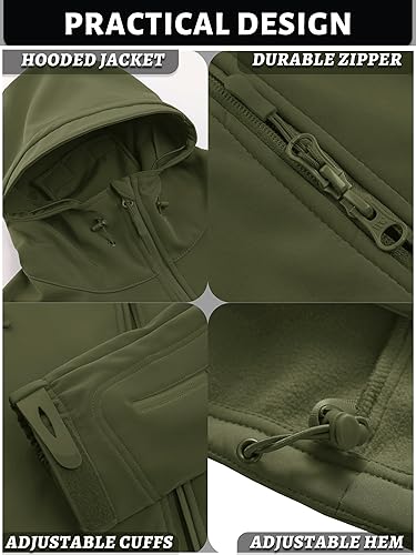 Men’s Hooded Military Tactical Softshell Jacket