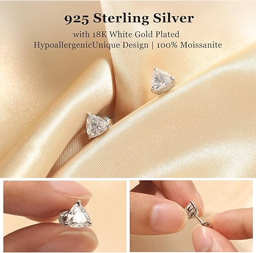 Trillion Moissanite Triangle Cut Earrings