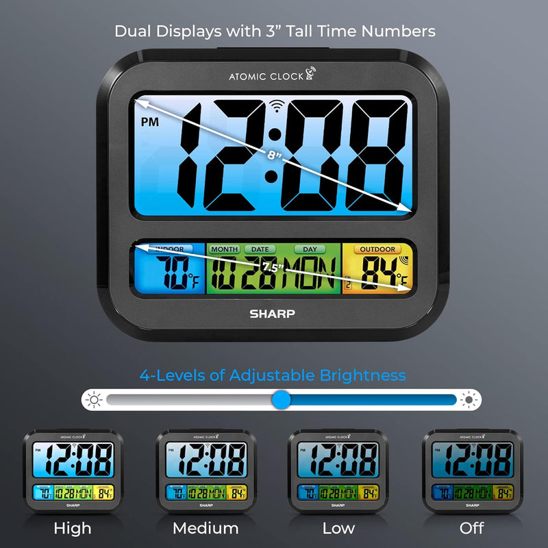 Sharp Atomic Clock with Temperature Sensor