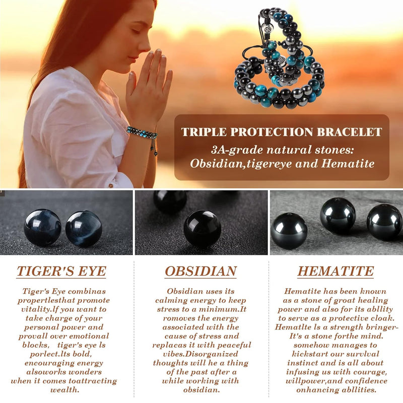 Triple Protection Energy Crystal Bracelet