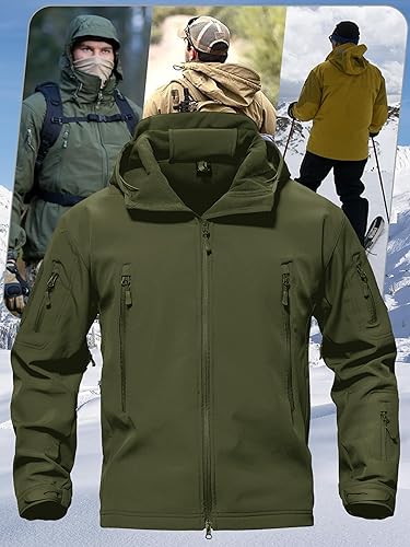 Men’s Hooded Military Tactical Softshell Jacket