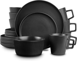 Stone Lain Black Matte Coupe Dinnerware Set