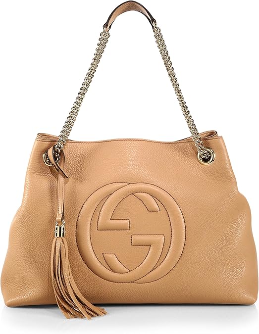 Gucci Camelia Pebbled Leather Soho Shoulder Handbag