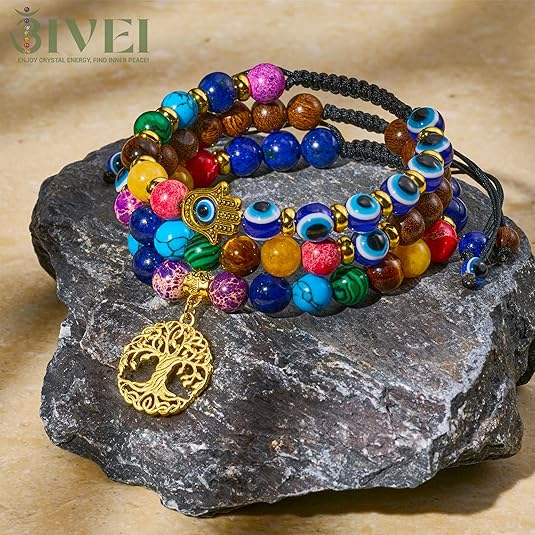 Bivei 7 Chakra Bead Bracelet for Women