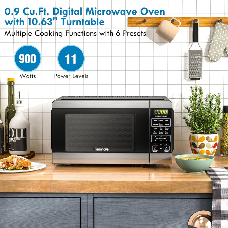 Kenmore 0.9 Cu Ft Stainless Microwave